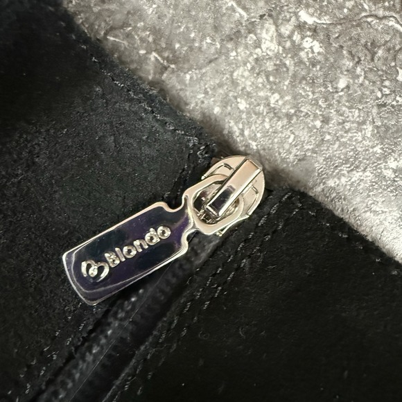 Blondo Womens Sadie Waterproof Cow Suede Square Toe Booties Block Heel Black 11M - Picture 12 of 15